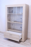 Vetrina Mobile da Salotto 2 Ante 1 Cassetto 102x43x162cm TFT  Rustic Quercia Samoa