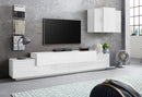Parete Attrezzata Mobile TV e Pensile 240x45x51,5 cm Coro Bianco Lucido/Bianco  
