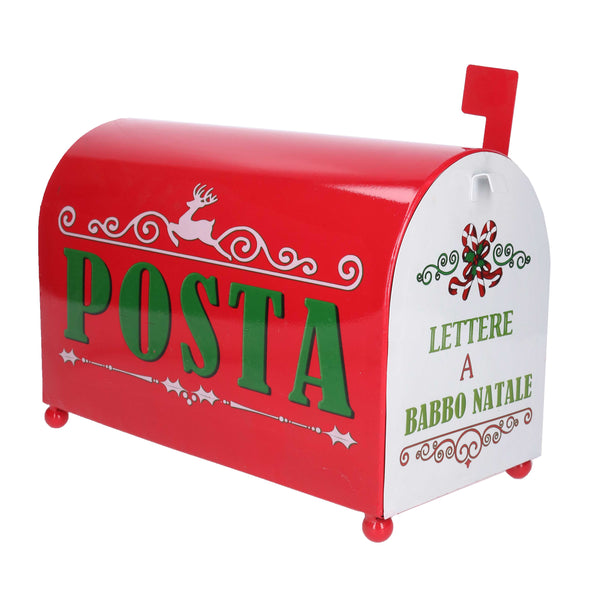 Cassetta posta di Babbo Natale Natalizia 34x16,5xh22 cm in Metallo rosso online