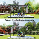 Copertura per Pergola 300x300 cm 2 Teli 488x122 cm in Poliestere UV30+ Grigio Chiaro      