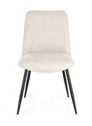 Set 4 Sedie 48x62x84 cm Cora in Tessuto Nero e Beige