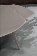 Tavolo Allungabile 120/180x90x76 cm in Metallo con Top in Vetro Tortora