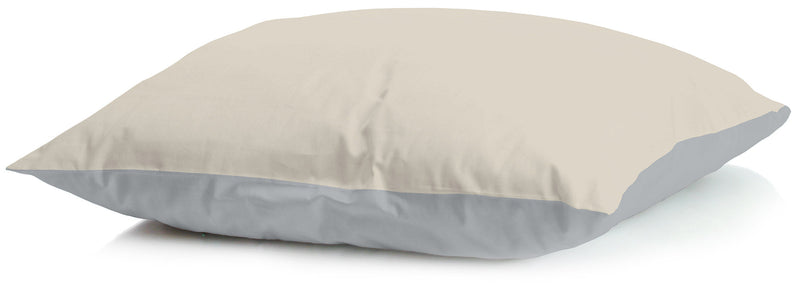 Guanciale in Piuma D'Oca con Federa Duoubleface Panna/Grigio Chiaro