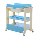 Fasciatoio con Vaschetta e Vani Portaoggetti in Plastica Atossica Blu 81x53x102 cm 