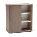 Mobiletto 2 Ante Scorrevoli 75x38x85 h cm in Truciolare bilaminato Rovere Grigio