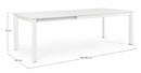 Tavolo Allungabile Konnor 160-240x100 cm Bian in Alluminio