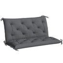 Cuscino da Giardino Stile Capitonné 100x98x8 cm con 6 Lacci in Cotone e Poliestere Grigio Scuro      