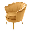 Poltrona da Salotto in Velluto Ventaglio Ocra