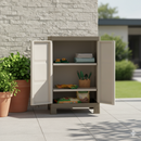 Armadio da Esterno 2 Ripiani 65x45x97H cm in Plastica Keter Excellence Basso Beige/Tortora