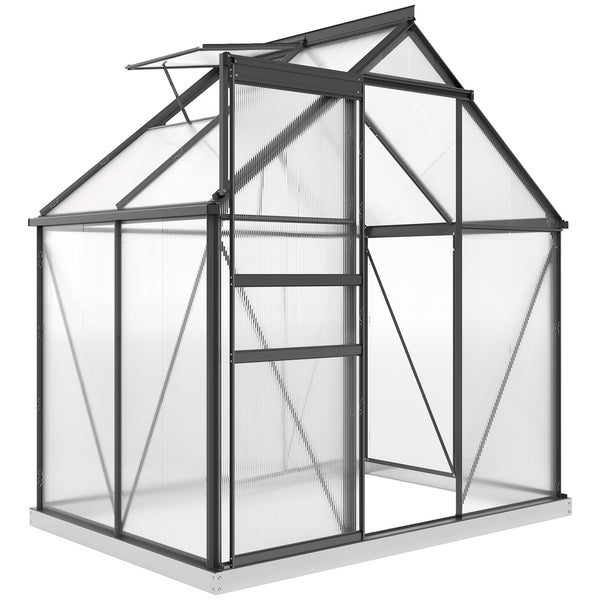 Serra da Esterno 192,5x131x200 cm con Porta a Battente e Finestra a Tetto in Policarbonato e Alluminio Grigio online