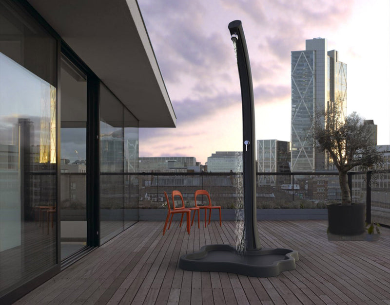 Doccia Solare da Esterno Giardino 23L Miscelatore e Lavapiedi Arkema Happy Bianco