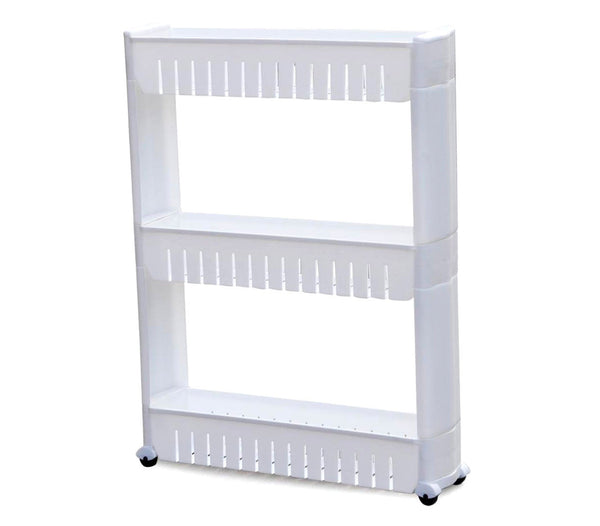 prezzo Carrellino da Cucina 72x55x13 cm 3 Ripiani con Ruote in Plastica Bianco