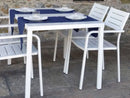 Set Tavolo e 4 Sedie da Giardino in Acciaio RD Italia Dorio Bianco