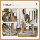 Albero per Gatti con Tiragraffi 48x38x42 cm con Lettino e Palline in Juta Grigio      