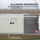Cassetta degli Attrezzi Box Portautensili 60,9x35,5x40,6cm in Alluminio Argento      