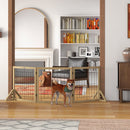 Cancellino per Cani Pieghevole con 3 Pannelli 210x70 cm in Legno Naturale      