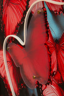 Stampa con LED su Tela Butterflies 60x3,5x90 cm in Tela e Plastica e MDF Multicolor      