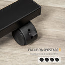 Tavolino Porta PC 58x34x72-90 cm con Ruote in Truciolato e Metallo Nero
