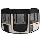 Box per Animali Domestici Pieghevole Nero e Crema 114x48x58 cm 