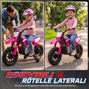 Moto Elettrica per Bambini 3+ Anni Licenza Honda CRF 450R 104x55x67 cm 12 V con Batteria al Litio e Sospensioni in ABS Rosa      