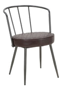 Poltrona Iron Line 52x58x75 cm in Ferro e Spugna e PU Marrone e Grigio