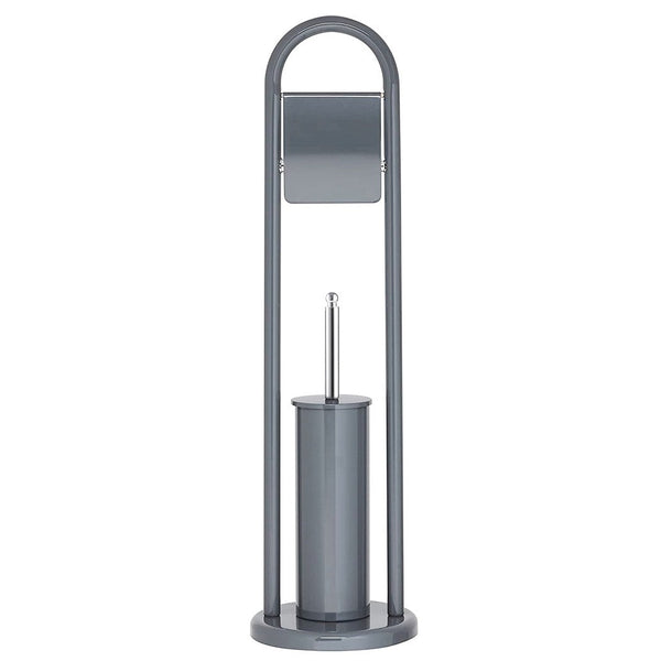 sconto Porta rotolo Porta scopino bagno 22x81 cm Grigio