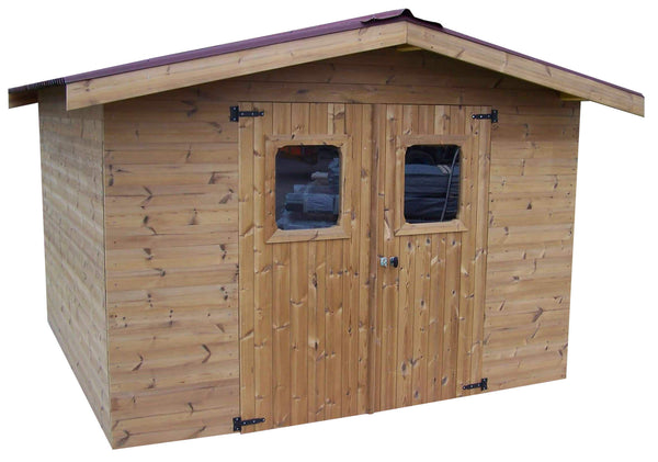 acquista Casetta Box da Giardino 3,16x2,4 m Senza Pavimento in Legno Picea Massello 19mm Tetto a Lastre Therma