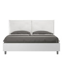 Letto Matrimoniale Struttura Bianco Frassico con Cuscini in Similpelle Egos Appia Bianco Varie Misure