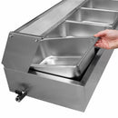 Espositore a Bagnomaria per Ristoranti Pizzerie con 5 Vaschette in Acciaio Inox