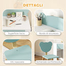 Banco Scuola con Sedia per Bambini Schienale a Orsetto Età 3-8 Anni in MDF e Legno Verde   