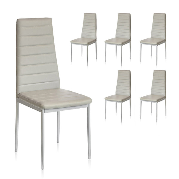Set 6 Sedie 41x41x96 cm in Similpelle da Interno Grigie sconto
