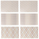 Set 6 Tovagliette 45x30x0,1 cm  in PVC VdE Tivoli 1996 Charleston Bianco e Oro