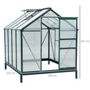 Serra da Giardino per Piante 190x252x201 cm in Policarbonato Anti UV Verde
