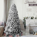 Albero di Natale Innevato Danubio 240 cm 1808 Rami Super Folto Effetto Neve Reale