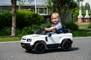 Macchina Elettrica per Bambini Licenza Land Rover Defender Small 12V con Telecomando Bianco