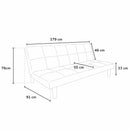Divano Letto 179x91x76 cm in Tessuto Bianco