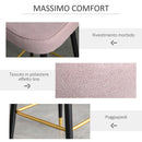 Set 2 Sgabelli da Bar 55x44,5x101 cm in Poliestere Rosa