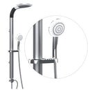 Set Colonna Doccia Soffione Fisso e Doccetta in Abs e Metallo Colore Cromo Satinato