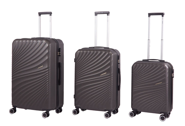 Set 3 Valigie Trolley Rigido 4 Ruote con Combinazione in ABS Ravizzoni Amalfi Grigio sconto