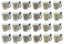 Set 24 Tazzine da Caffè Ø6x6,5 cm in Gres Villa d'Este Home Tivoli Carribbean Queen