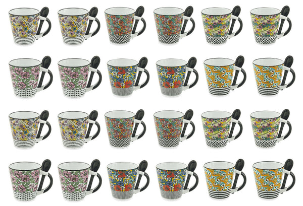Set 24 Tazzine da Caffè Ø6x6,5 cm in Gres Villa d'Este Home Tivoli Carribbean Queen prezzo