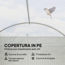 Serra a Tunnel 396x300x200 cm con 2 Aste Rimovibili Porte e Finestre a Rete in Acciaio Zincato e PE Bianco      