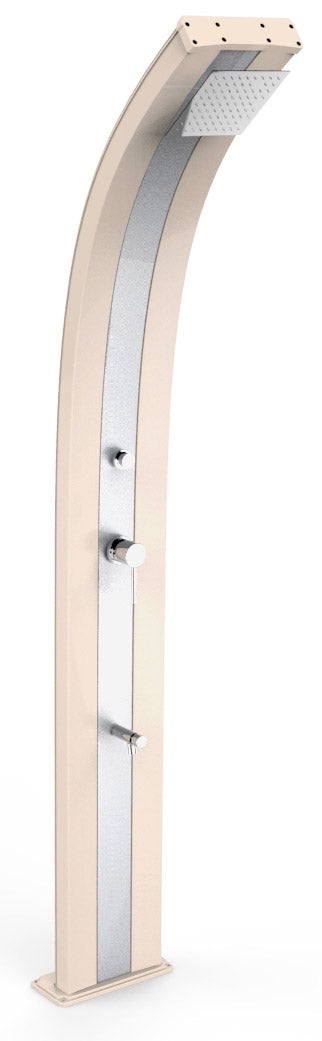 Doccia Solare da Giardino 40L Miscelatore Temporizzato e Lavapiedi Arkema Dada Fascia Inox Champagne Bronze prezzo