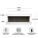 Camino Elettrico da Parete o Incasso Alaro Plus 127x18x52 cm Effetto Fiamma Telecomando in MDF Bianco