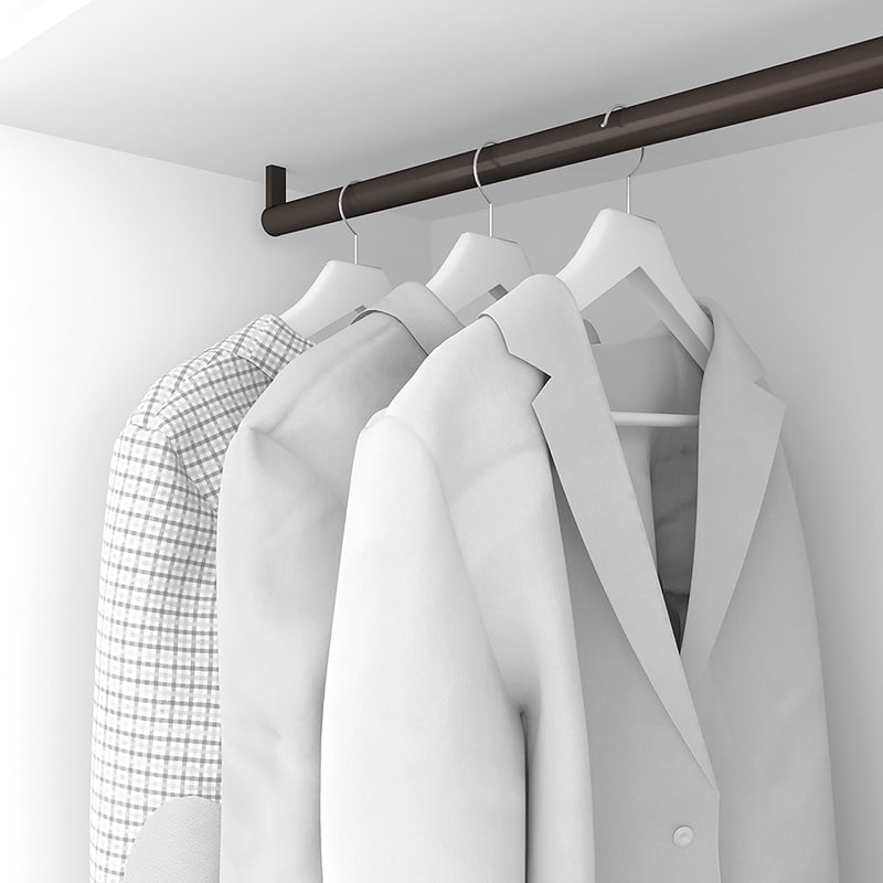 Set 2 Bastoni Appendiabiti per Armadi Rotondi 140 cm in Alluminio Emuca Moka