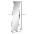 Specchio da Terra 40x37x156,5 cm con Luce LED Dorato