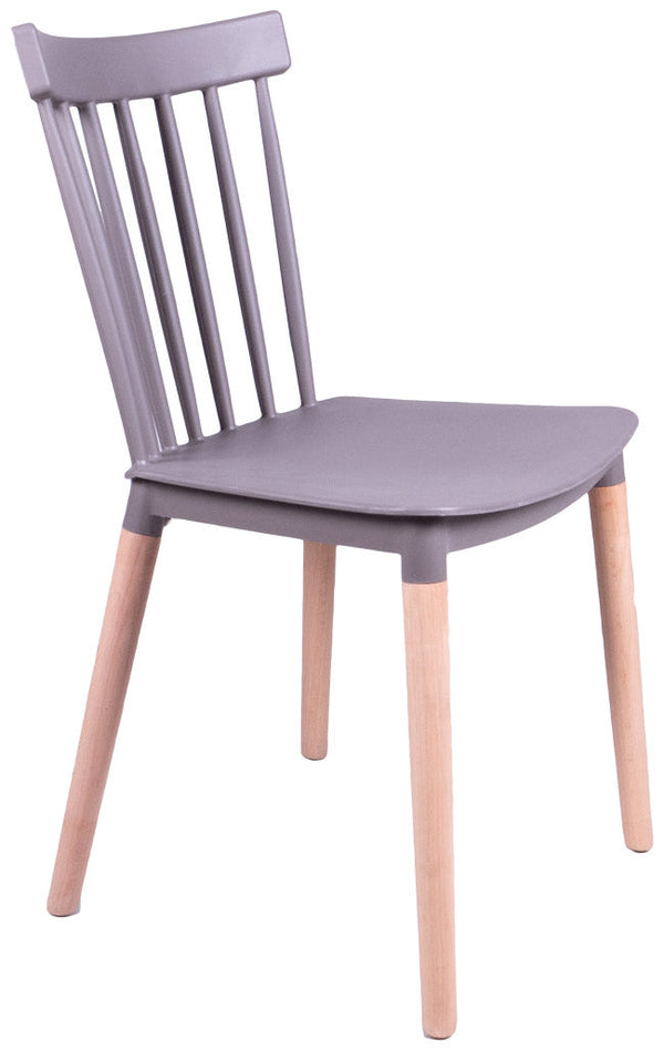 Sedia da Giardino in Polipropilene e Faggio Vandi Grigio Chiaro online