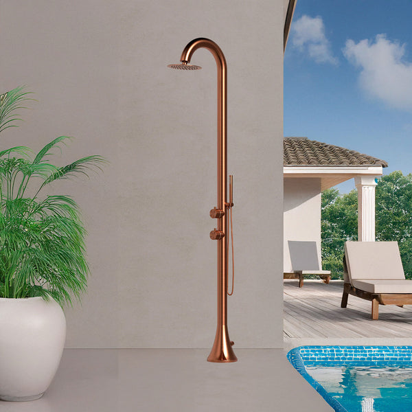 Doccia da Giardino in Acciaio Inox con Doccino Flessibile Sined Luna D Oro Rosa acquista