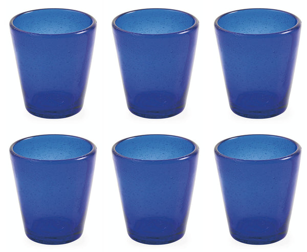 sconto Set 6 Bicchieri Ø9x10 cm in Vetro Soffiato Villa d'Este Home Tivoli Cancun Blu