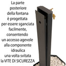 Fontana da Giardino con Rubinetto in Ottone e Base con Ciottoli 40x40x100 cm in Acciaio Bianco